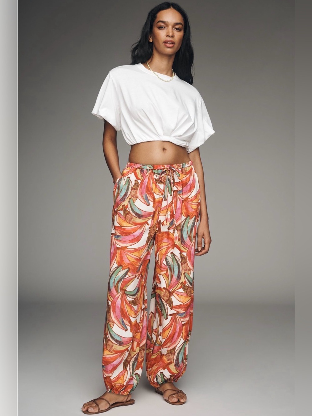 Farm Rio banana print balloon pants